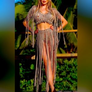 Macrame beach cover up! New!